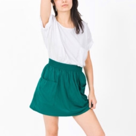 American Apparel | Vintage Comfy Teal Green Skirt - Picture 3 of 8